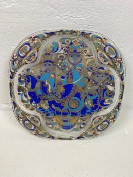 Zdobený skleněný talíř Rosenthal Zdobený skleněný talíř Rosenthal